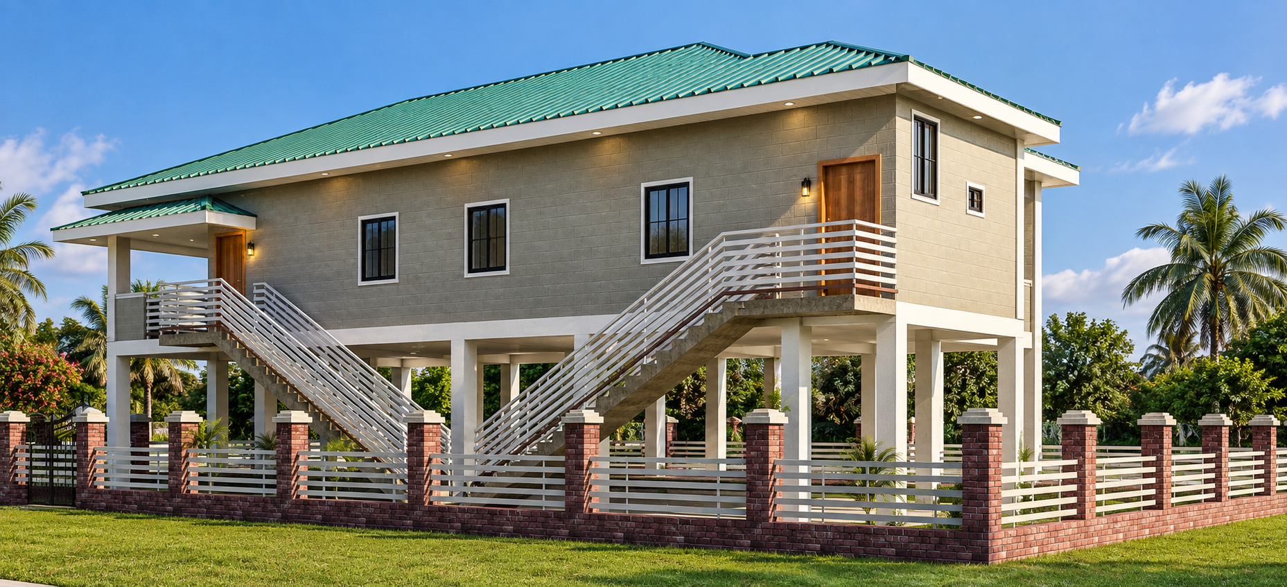 Elevated house stairs